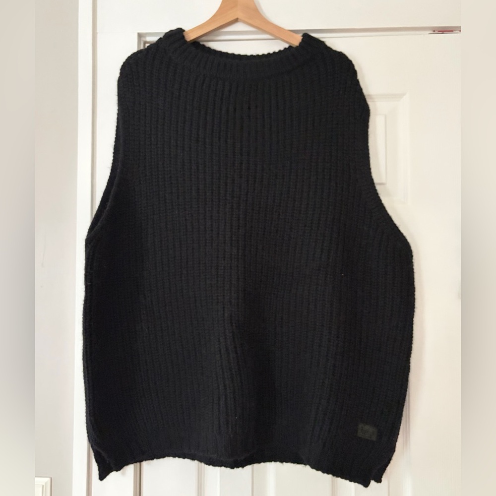 Oobe Brand Virgin Wool Alpaca Blend Black Sleeveless Knit Sweater Size XXL NWOT